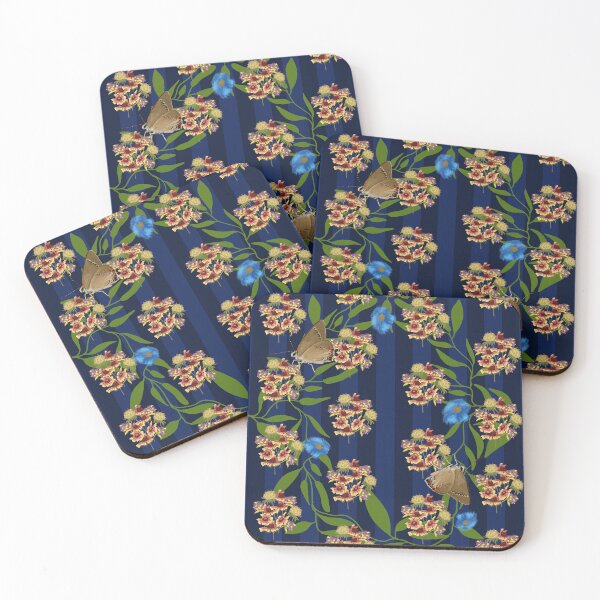 Item preview, Elegant floral pinstripe pattern with butterflies  designed and sold by goldsmudge.