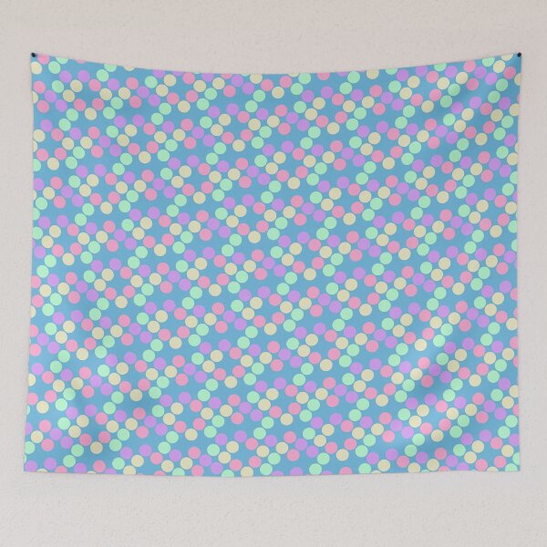 Item preview, Random Pastel Colorful Sequenced Dots Soft Blue Base designed and sold by EvergreenMotifs.