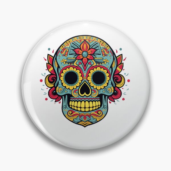 Item preview, vibrant sugar skull designed and sold by Doooriginals.