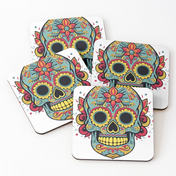 Item preview, vibrant sugar skull designed and sold by Doooriginals.