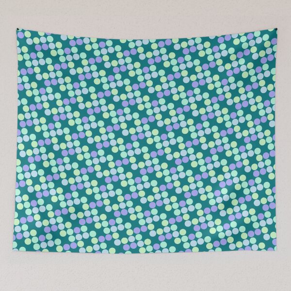 Item preview, Random Colorful Sequenced Dots Teal Base designed and sold by EvergreenMotifs.