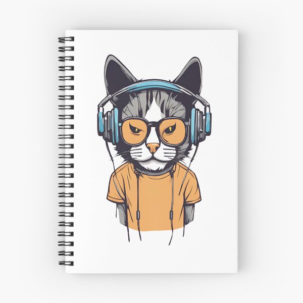 Item preview, Grumpy Cat in Headphones listening to music D6 designed and sold by PerfectDay2Play.