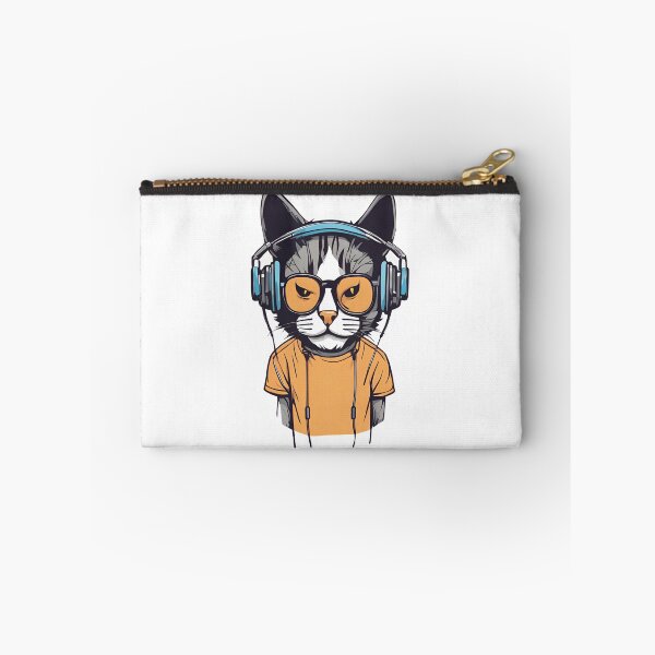 Item preview, Grumpy Cat in Headphones listening to music D6 designed and sold by PerfectDay2Play.