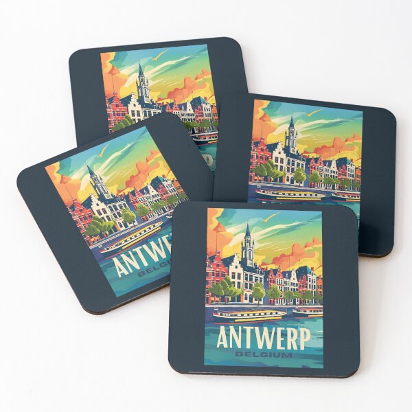 Item preview, A Vintage Travel Illustration of Antwerp - Belgium  designed and sold by GoodOldVintage.