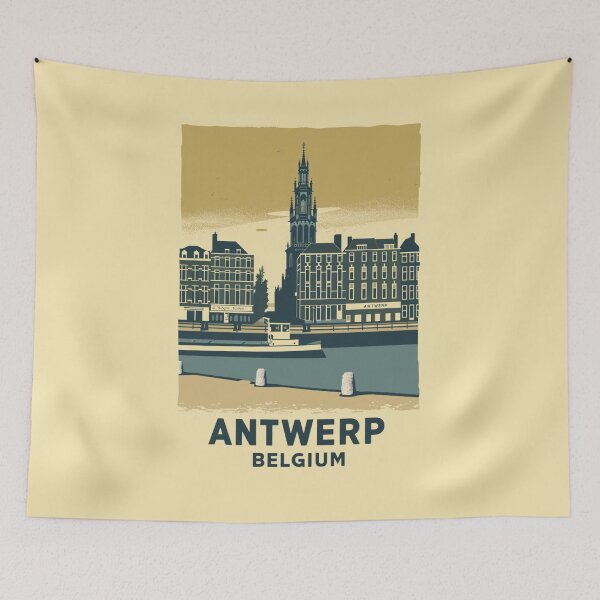 Item preview, A Vintage Travel Illustration of Antwerp - Belgium  designed and sold by GoodOldVintage.
