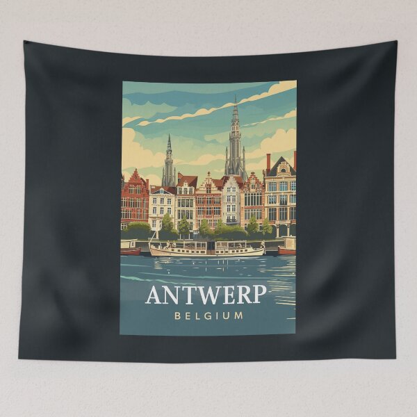 Item preview, A Vintage Travel Illustration of Antwerp - Belgium  designed and sold by GoodOldVintage.