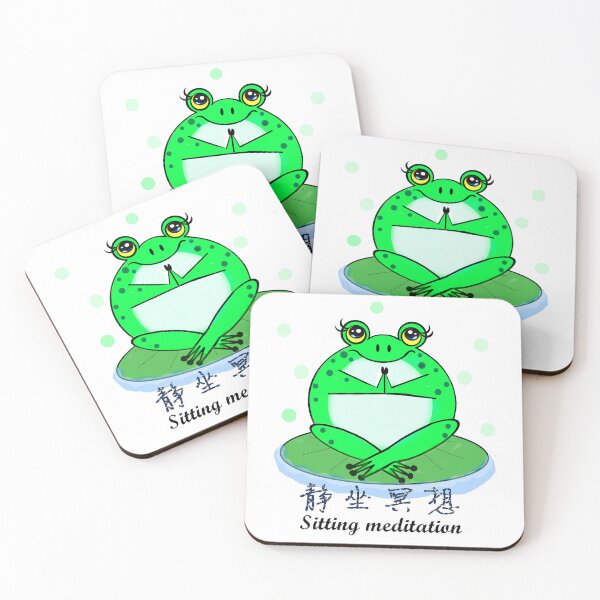 Item preview, Frog sitting meditation  designed and sold by Shirley cute art .