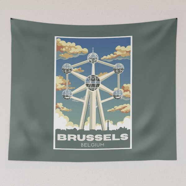 Item preview, A Vintage Travel Illustration of Brussels - Belgium  designed and sold by GoodOldVintage.