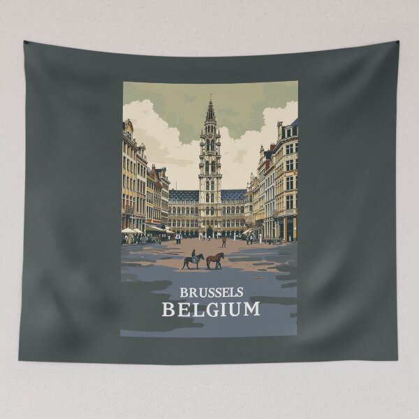 Item preview, A Vintage Travel Illustration of Brussels - Belgium  designed and sold by GoodOldVintage.