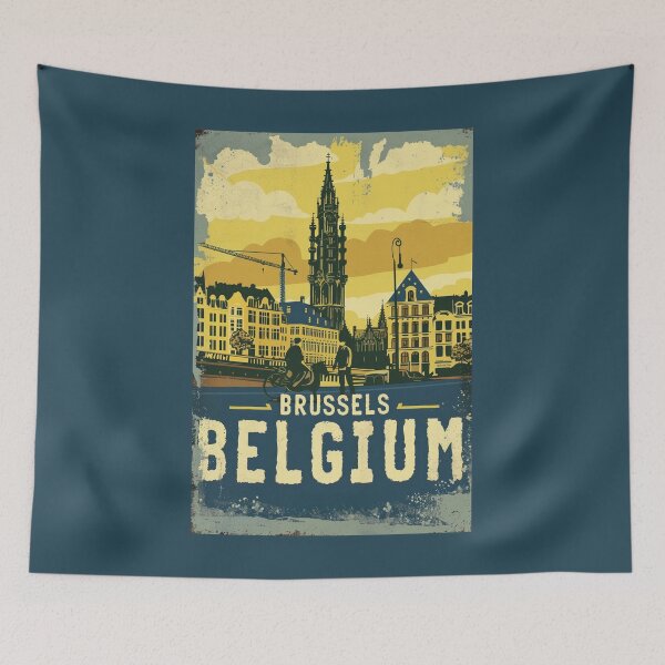 Item preview, A Vintage Travel Illustration of Brussels - Belgium  designed and sold by GoodOldVintage.