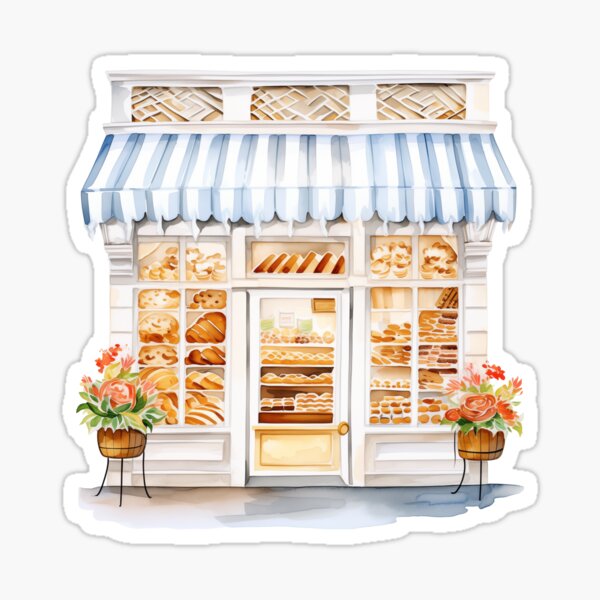 Artikel-Vorschau von Elegante Bäckerei mit blau-weißer Markise, designt und verkauft von New-School-Wave.