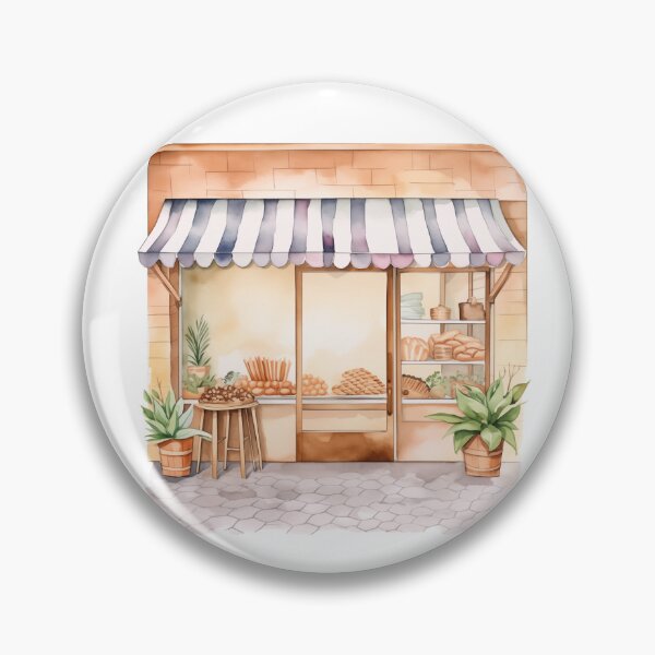 Item preview, Rustic Bakery With Striped Awning designed and sold by New-School-Wave.