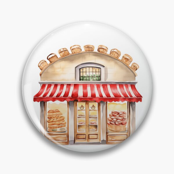 Item preview, Bakery With Red Striped Awning designed and sold by New-School-Wave.