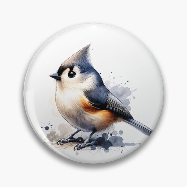 Item preview, Watercolor Tufted Titmouse Bird designed and sold by TheAnimalZ00.