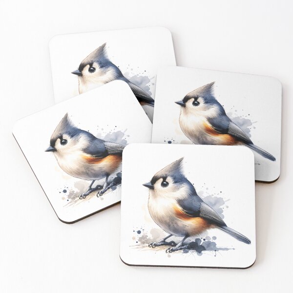 Item preview, Watercolor Tufted Titmouse Bird designed and sold by TheAnimalZ00.