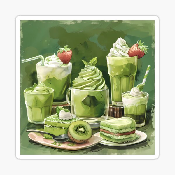 Item preview, Matcha Green Tea Latte and Pastry designed and sold by Item Geeks.