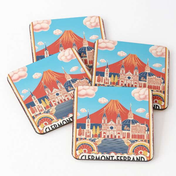 Item preview, Clermont Ferrand France Vintage Travel Tourism Post designed and sold by TravelersGems.