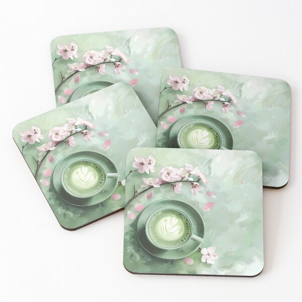 Item preview, Matcha Espresso Latte with Flower designed and sold by Item Geeks.