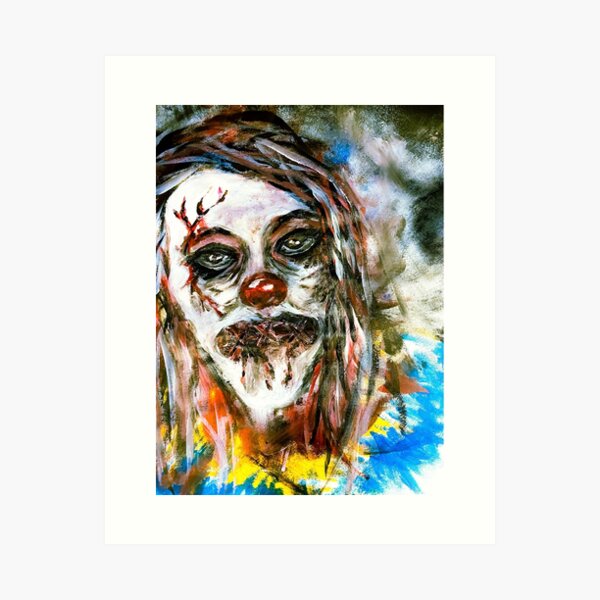 Item preview, Creepy Clown , acrylic painting turned digital designed and sold by JuanitaClark.