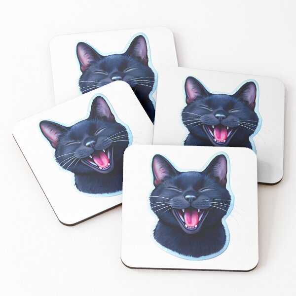 Item preview, Laughing Black Cat Sticker – Add a Touch of Whimsy to Your Space designed and sold by pandk25.