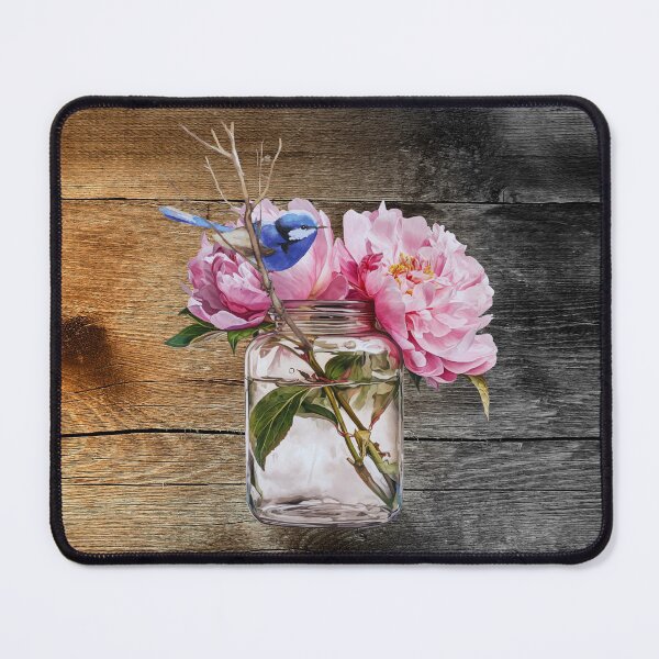 Item preview, Peonies and Little Blue Bird designed and sold by WhiteSoftPetals.