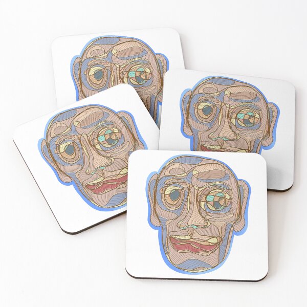 Item preview, One line face drawing with extra lines for a wood grain effect  designed and sold by DaveDanchuk.