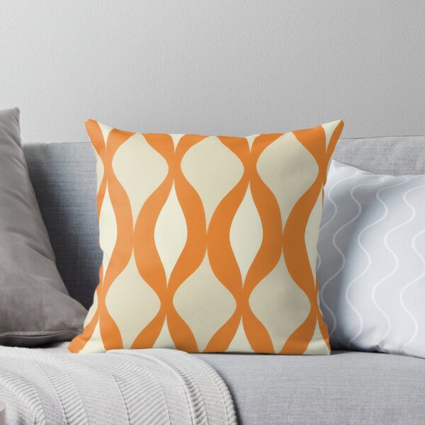 Item preview, Abstract modern textile pattern in orange, beige and cream  designed and sold by PrettyPinkSkies.