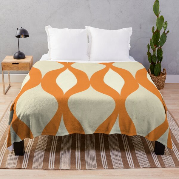 Item preview, Abstract modern textile pattern in orange, beige and cream designed and sold by PrettyPinkSkies.