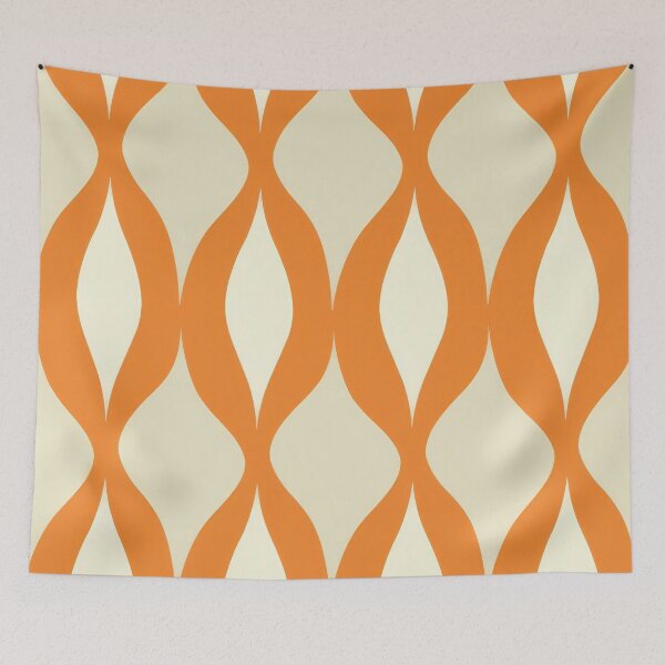 Item preview, Abstract modern textile pattern in orange, beige and cream  designed and sold by PrettyPinkSkies.
