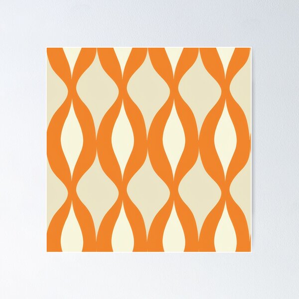 Item preview, Abstract modern textile pattern in orange, beige and cream  designed and sold by PrettyPinkSkies.