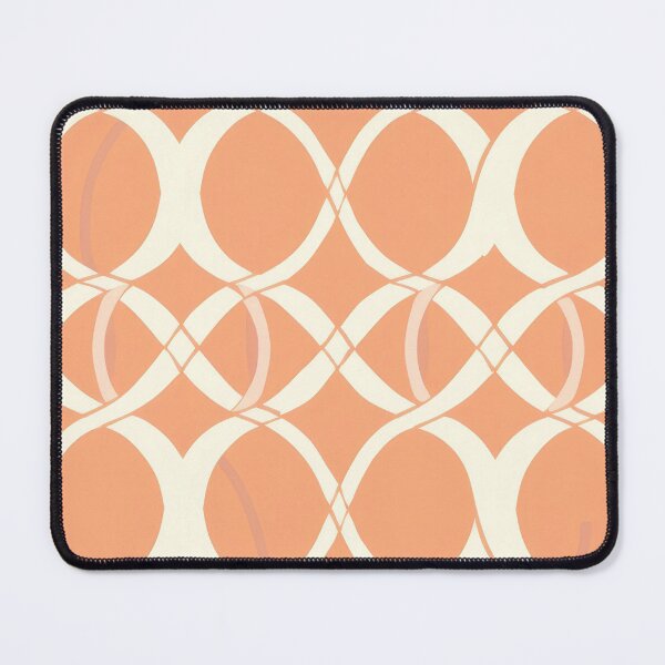 Item preview, Orange and cream modern abstract textile print designed and sold by PrettyPinkSkies.