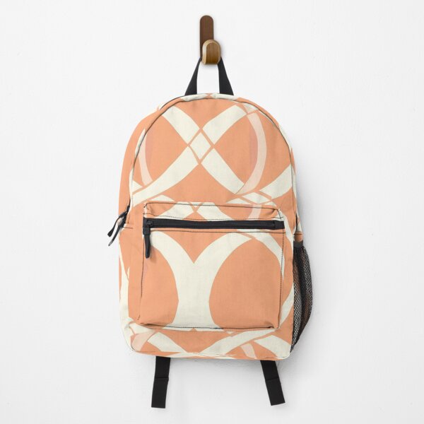Item preview, Orange and cream modern abstract textile print designed and sold by PrettyPinkSkies.