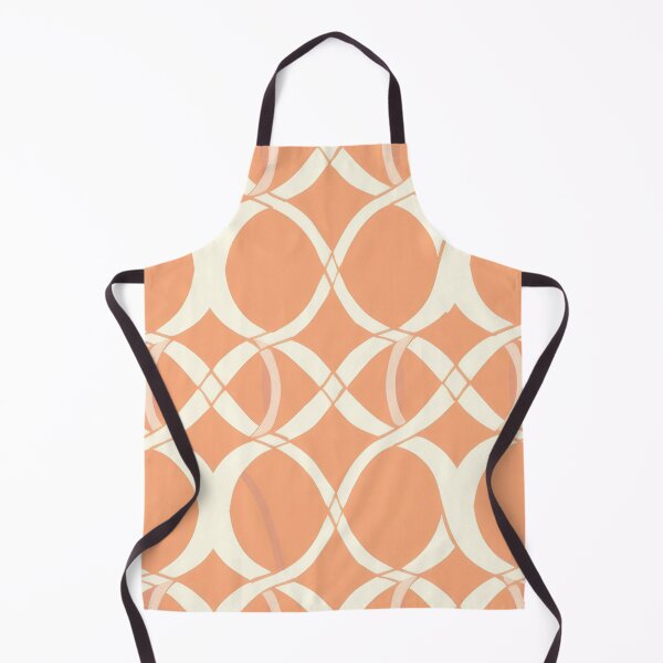 Item preview, Orange and cream modern abstract textile print designed and sold by PrettyPinkSkies.