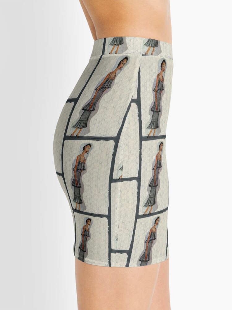 Alternate view of A Pretty Girl In a Ruffled Grey dress Mini Skirt