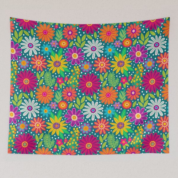 Item preview, Bright Colorful Flower Pattern designed and sold by AlwaysBeColoring.