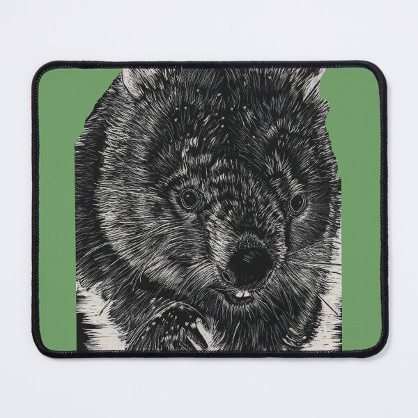 Item preview, Wombat in the snow in scraperboard. designed and sold by Nature in Tasmania.