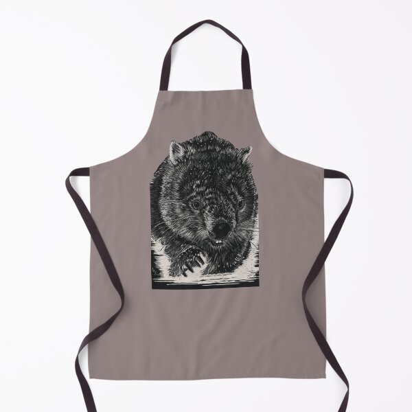 Item preview, Wombat in the snow in scraperboard. designed and sold by Nature in Tasmania.