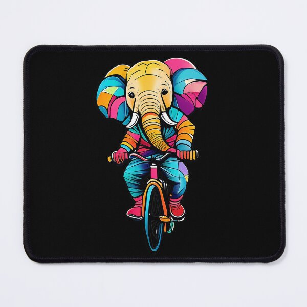 Item preview, Colorful Elephant Riding a Bike  designed and sold by OhAhStickers.