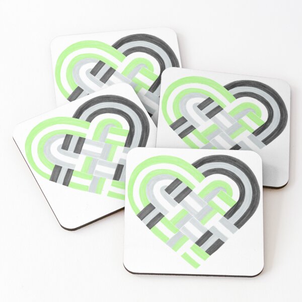 Item preview, Woven Heart Agender Pride Flag Green Gray Black designed and sold by JoyfulJen.