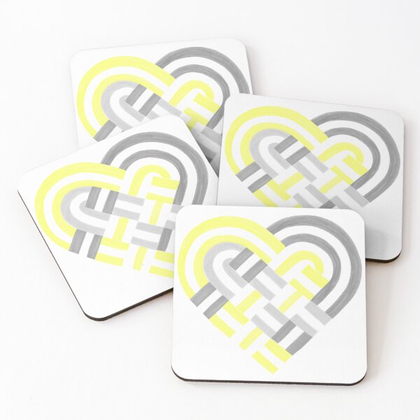 Item preview, Woven Heart Demigender Pride Flag Yellow Gray White designed and sold by JoyfulJen.