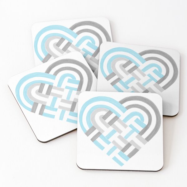 Item preview, Woven Heart Demiboy Pride Flag Blue Gray White designed and sold by JoyfulJen.