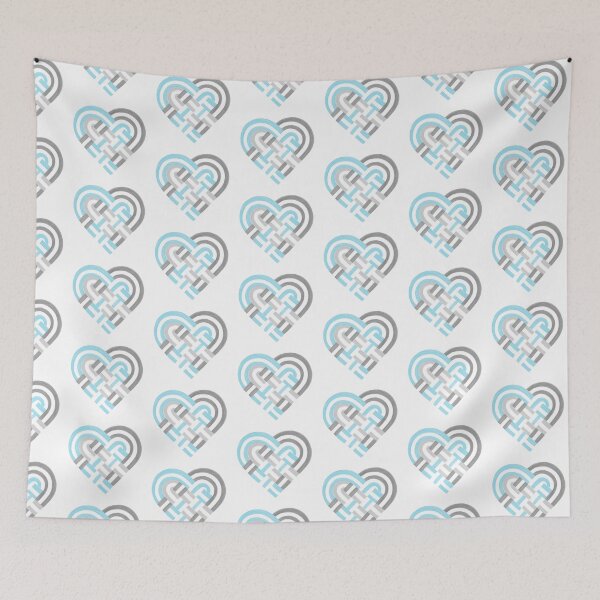 Item preview, Woven Heart Demiboy Pride Flag Blue Gray White designed and sold by JoyfulJen.