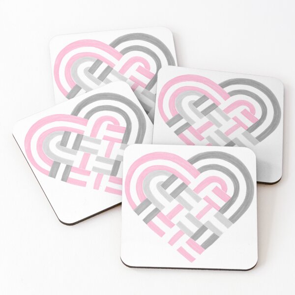 Item preview, Woven Heart Demigirl Pride Flag Pink Gray White designed and sold by JoyfulJen.