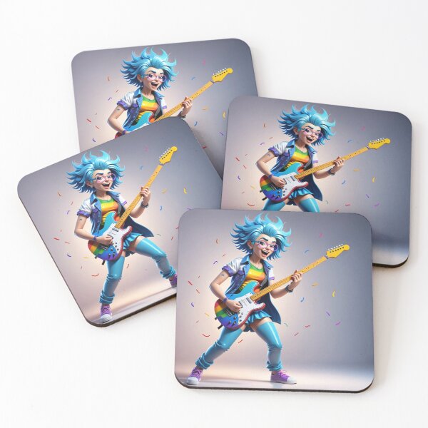 Item preview, Blue hair gay pride guitarist designed and sold by Artbellachi.