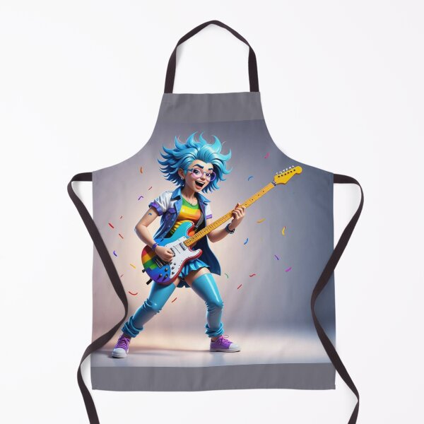 Item preview, Blue hair gay pride guitarist designed and sold by Artbellachi.