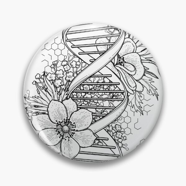 Item preview, Graphic DNA structure with floral design designed and sold by Ekaterina Glazkova.
