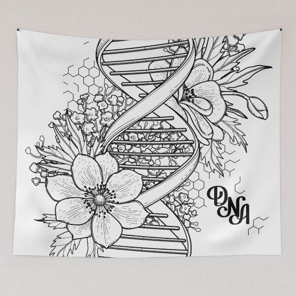 Item preview, Graphic DNA structure with floral design designed and sold by Ekaterina Glazkova.