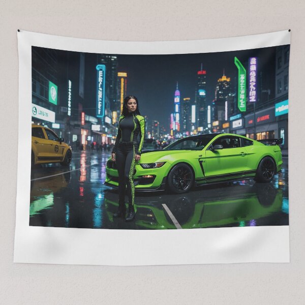 Item preview, Tuned Mustang GT in green with racing driver designed and sold by Salimgor Hangaround Music.