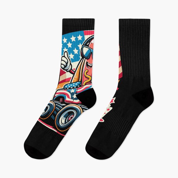 Item preview, 4th Of July Hotdog Sunglasses Monster Truck American Flag designed and sold by Dressed For  Duty.