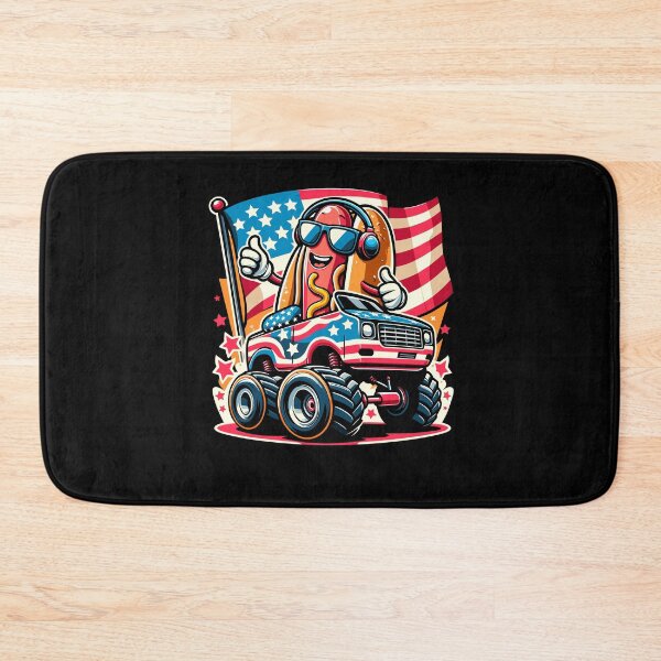 Item preview, 4th Of July Hotdog Sunglasses Monster Truck American Flag designed and sold by Dressed For  Duty.